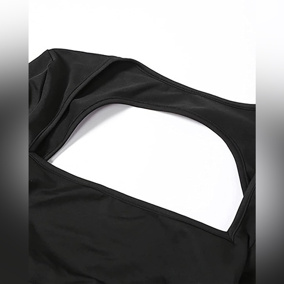 BLOGGERS FAV (S) Black Cut Out Bodycon Backless Long Sleeve Maxi Dress - Picture 9 of 9